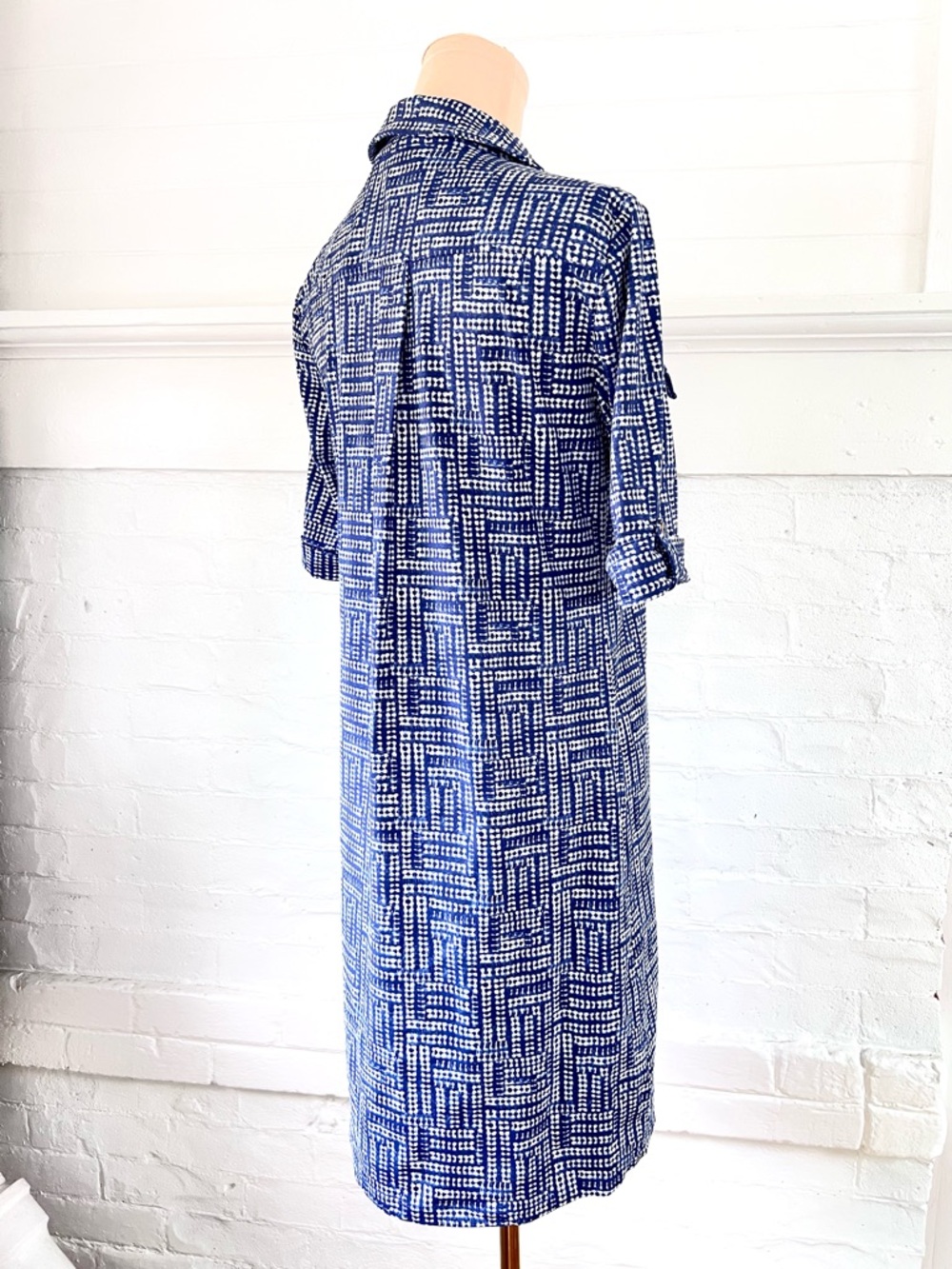 J McLaughlin Lawrence Dress Caribe Blue and White Catalina Cloth Size Small - Picture 6 of 12